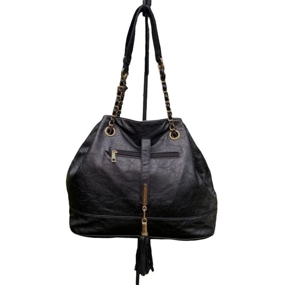 Mellow World Black Faux Leather Hobo Bag - Picture 1 of 15